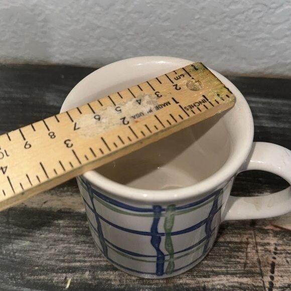 Set Of 3  Mugs With Blue & Green Plaid Design - Picture 6 of 6